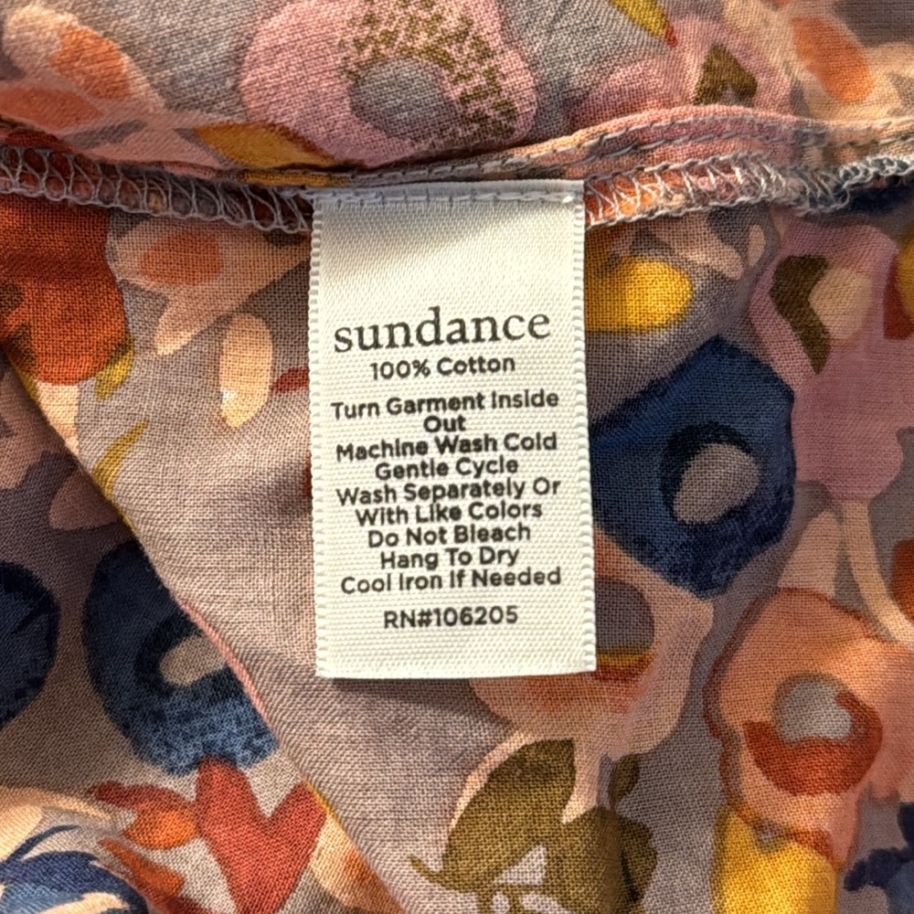 Sundance Laurel Floral Ruffle Tie Sleeve Top EUC Size L - Picture 5 of 5